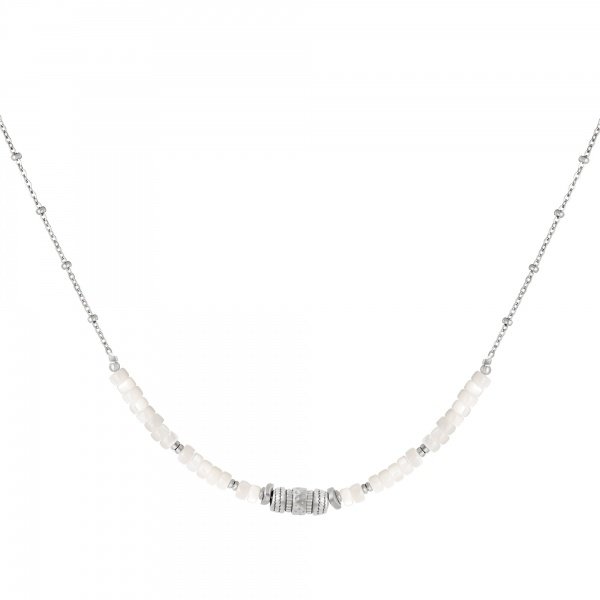 Yehwang Ketting Witte Kralen | Zilver