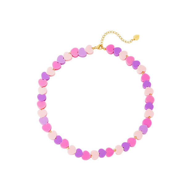 Yehwang Kinderketting Lots of Love | Paars-Roze