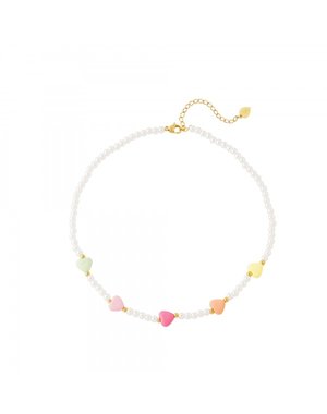 Yehwang Kinderketting Parel Hearts | Multicolor