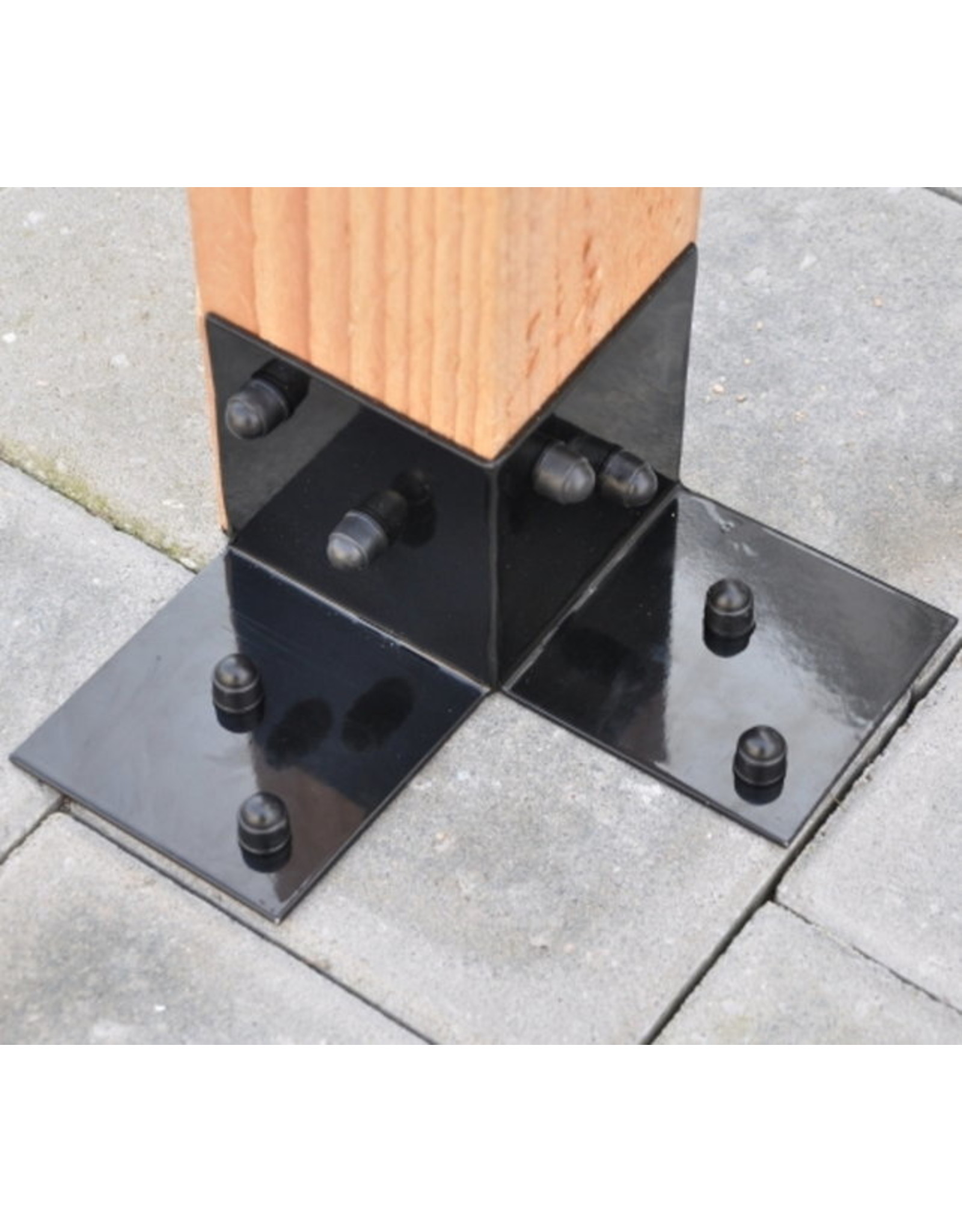 Houtverbinding vloerelement zwart 8,5-8,5cm  (2 stuks)