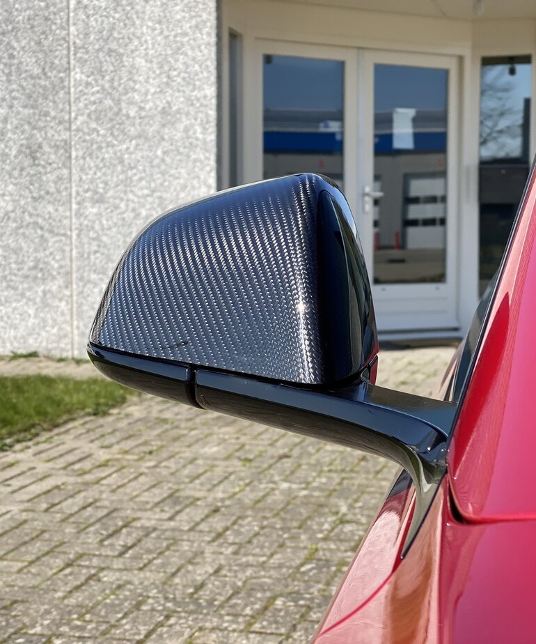 Autoparts Carbon spiegelkappen (glanzend) Tesla