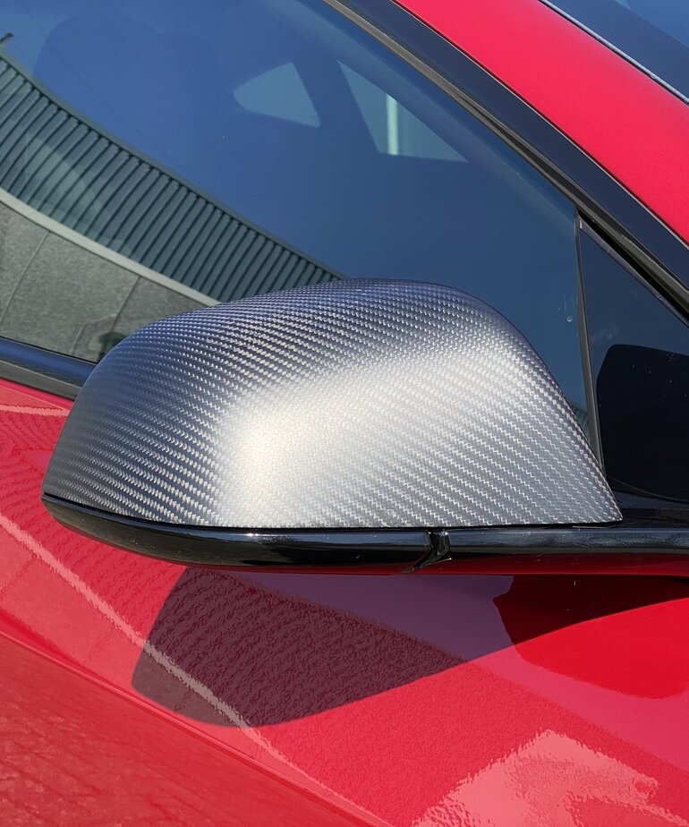 Autoparts Carbon Spiegelkappen (mat) Tesla model 3