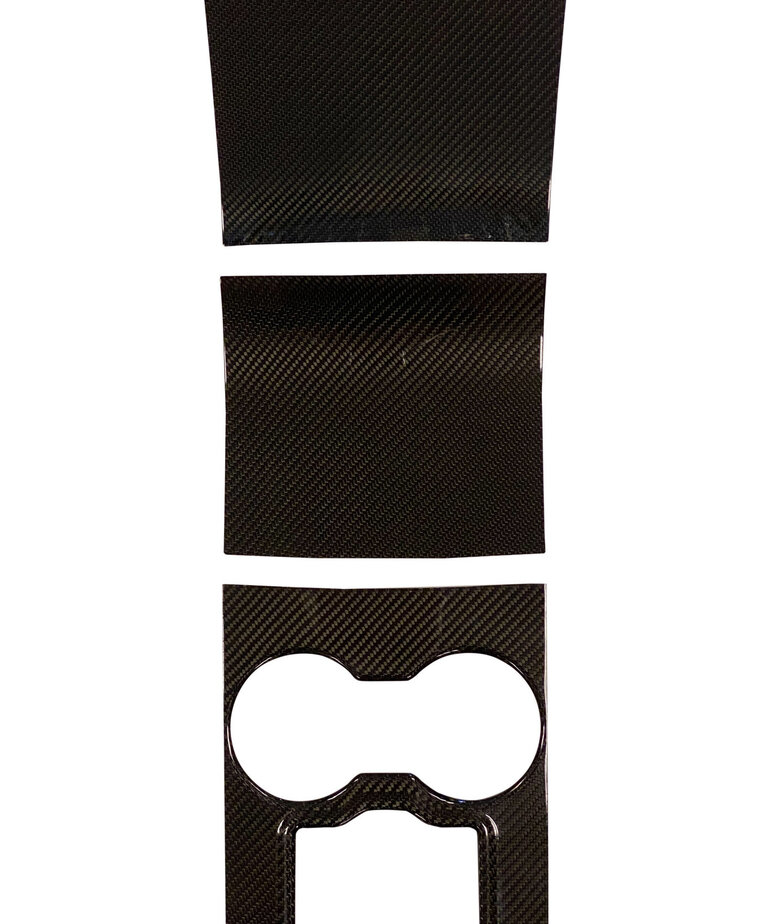 Autoparts 3 delige set Carbon middenconsole (glanzend)