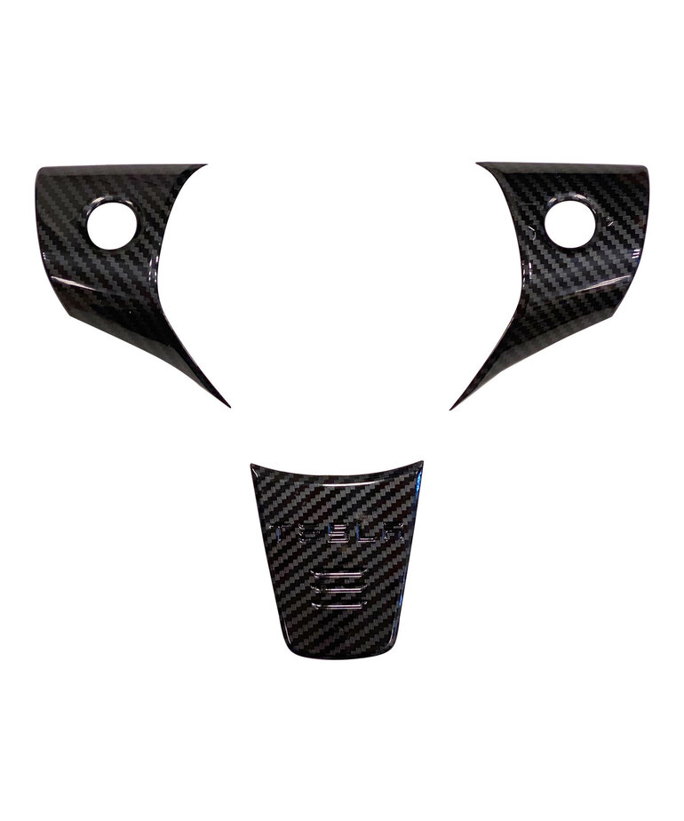 Autoparts 3 delige set carbonlook stuurwieldelen