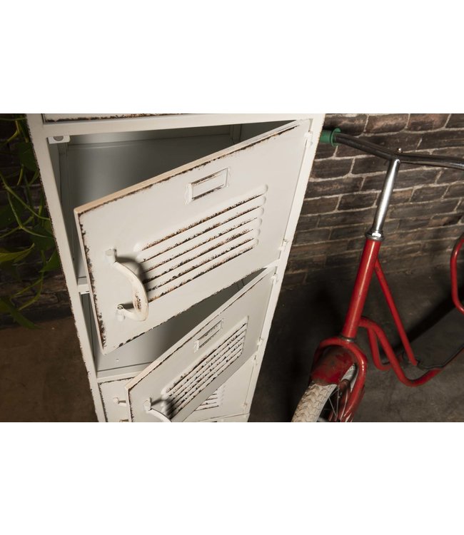 Schließfachschrank 4 Türen Weiß | Mit Schloss - Rootsmann