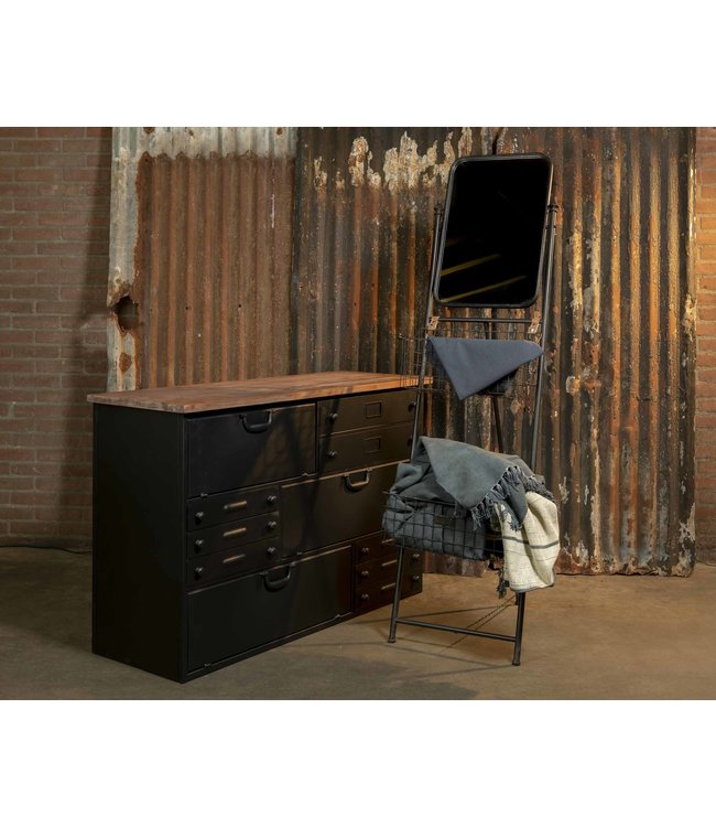 Spiegel mit Aufbewahrungskörben | Vintage-Deko - Rootsmann