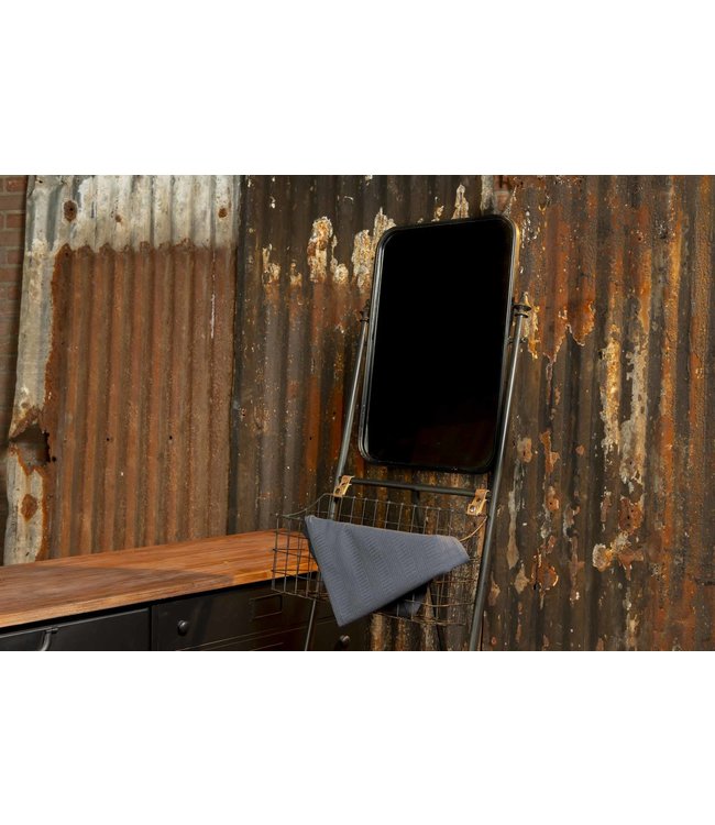 Spiegel mit Aufbewahrungskörben | Vintage-Deko - Rootsmann