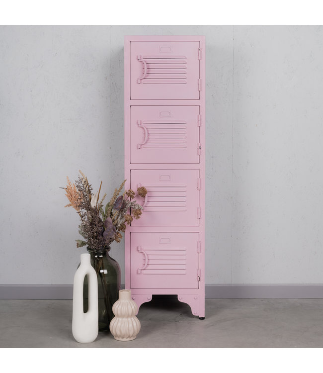 Rootsmann Schließfachschrank Bulky 4 Türen | Rosa