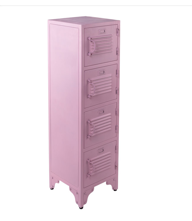 Rootsmann Schließfachschrank Bulky 4 Türen | Rosa