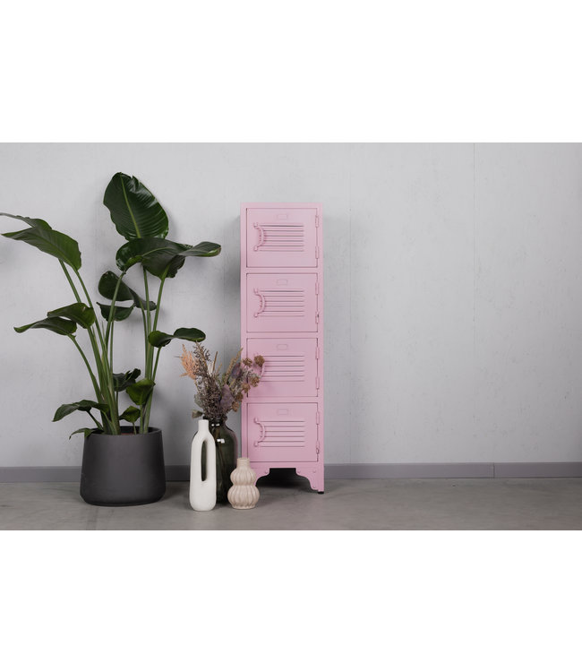Rootsmann Schließfachschrank Bulky 4 Türen | Rosa
