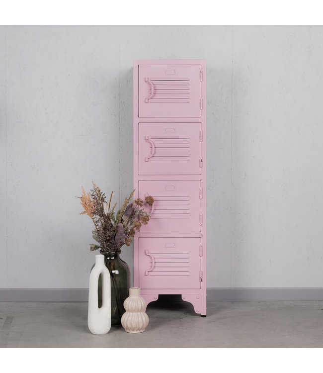 Rootsmann Schließfachschrank Bulky 4 Türen | Rosa