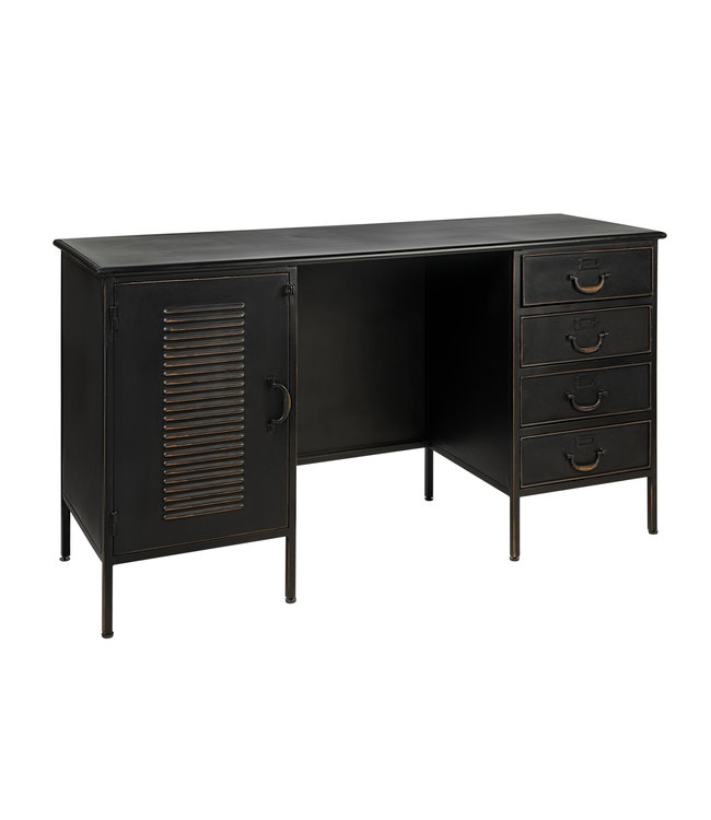 Rootsmann Vintage Schreibtisch | Schwarz mit Schloss