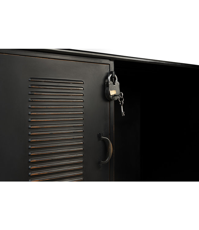 Rootsmann Vintage Schreibtisch | Schwarz mit Schloss