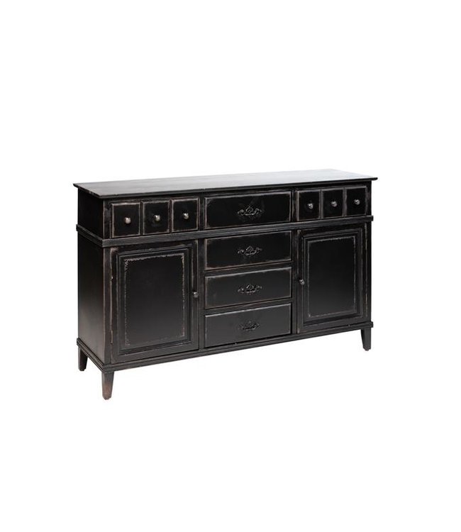 Rootsmann Industrielles Sideboard aus Holz | Schwarz