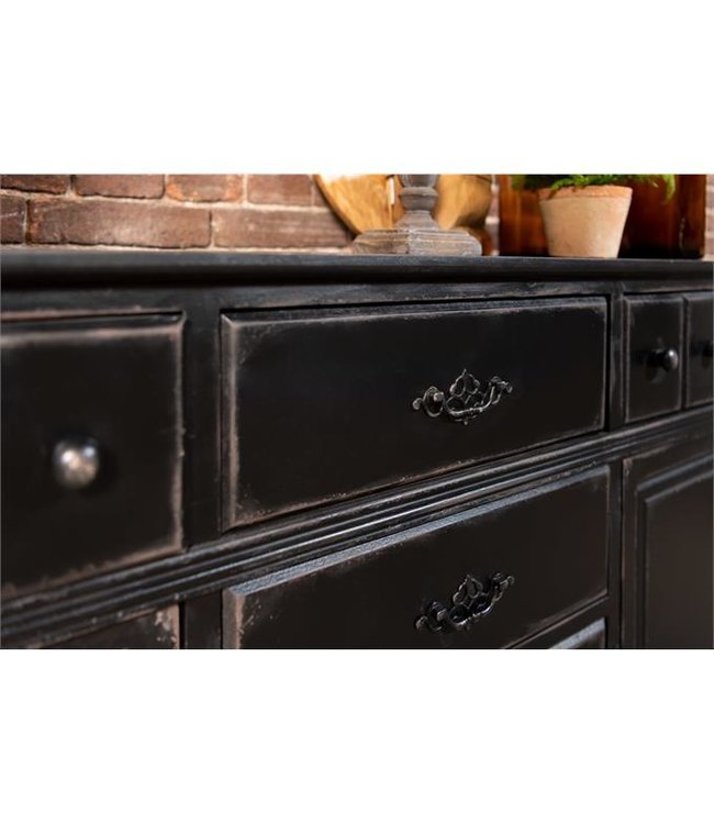 Rootsmann Industrielles Sideboard aus Holz | Schwarz
