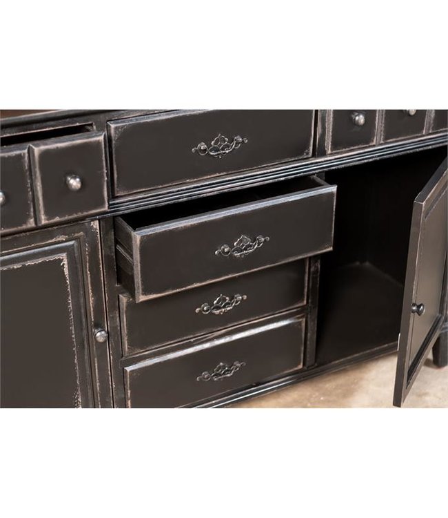 Rootsmann Industrielles Sideboard aus Holz | Schwarz