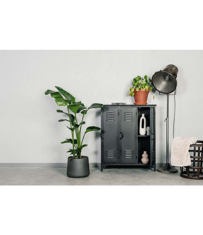 Rootsmann Industrial Schließfachschrank 3 Türen | Schwarz