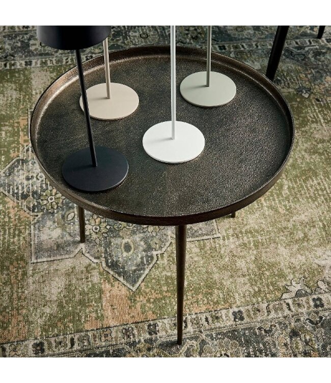 Rootsmann Industrieller Couchtisch rund | Schwarz