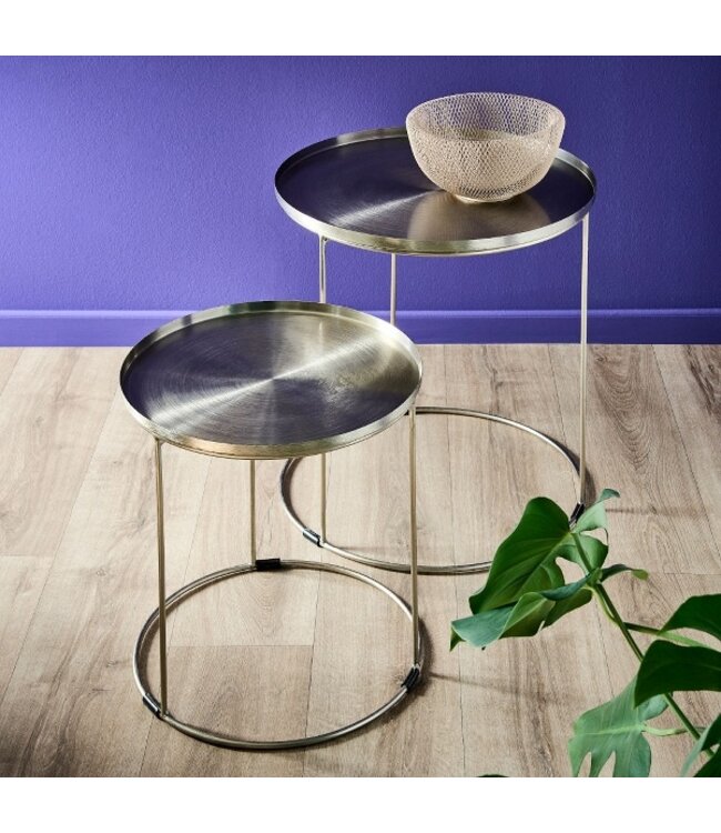 Rootsmann Set Beistelltische rund | Silber