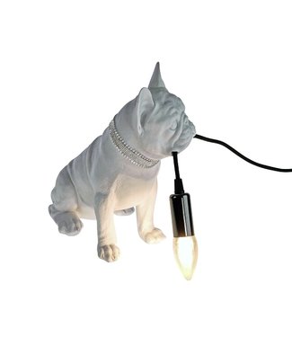 Rootsmann Tischlampe Bulldogge | Weiß