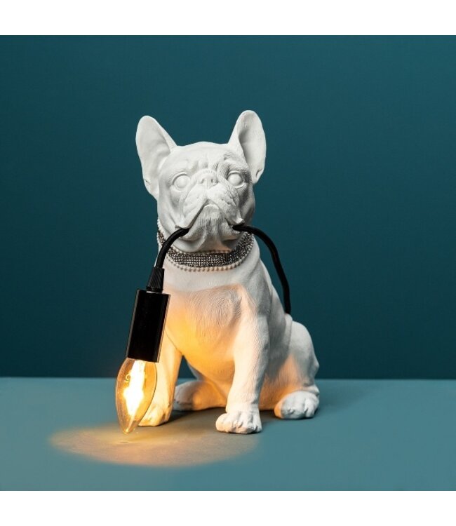 Rootsmann Tischlampe Bulldogge | Weiß