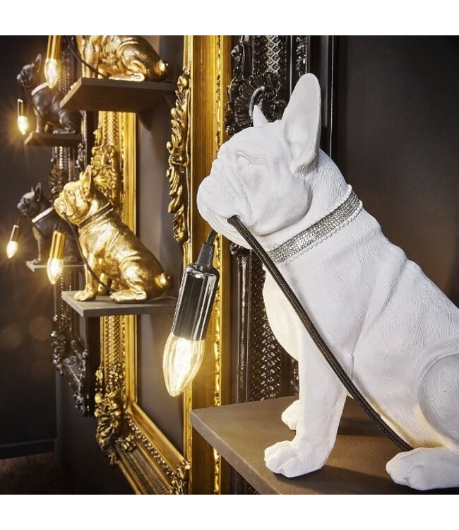 Rootsmann Tischlampe Bulldogge | Weiß