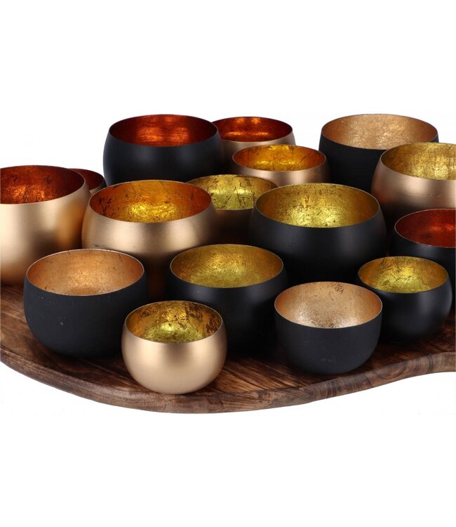 Rootsmann Teelichthaltern Rund | Gold - Kupfer