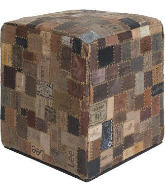 Rootsmann Hocker Labels Cube | Braun