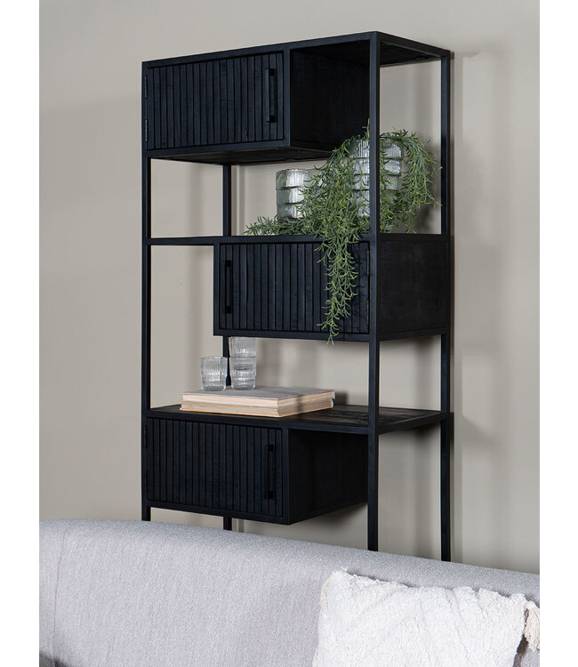 Rootsmann Fächerschrank Isa 120 x 80 | Schwarz