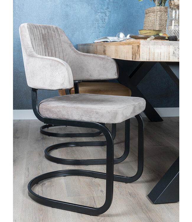 Rootsmann Esszimmerstuhl Tess Samt | Taupe