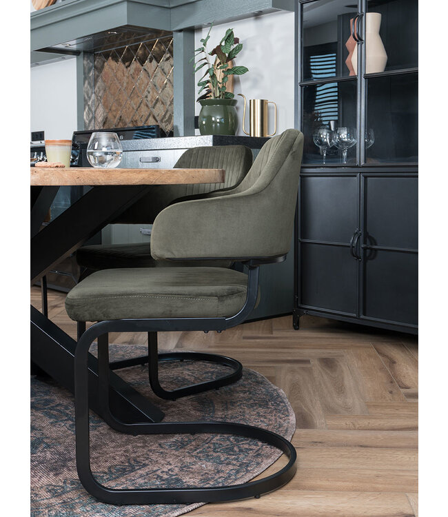 Rootsmann Esszimmerstuhl Tess Samt | Grün