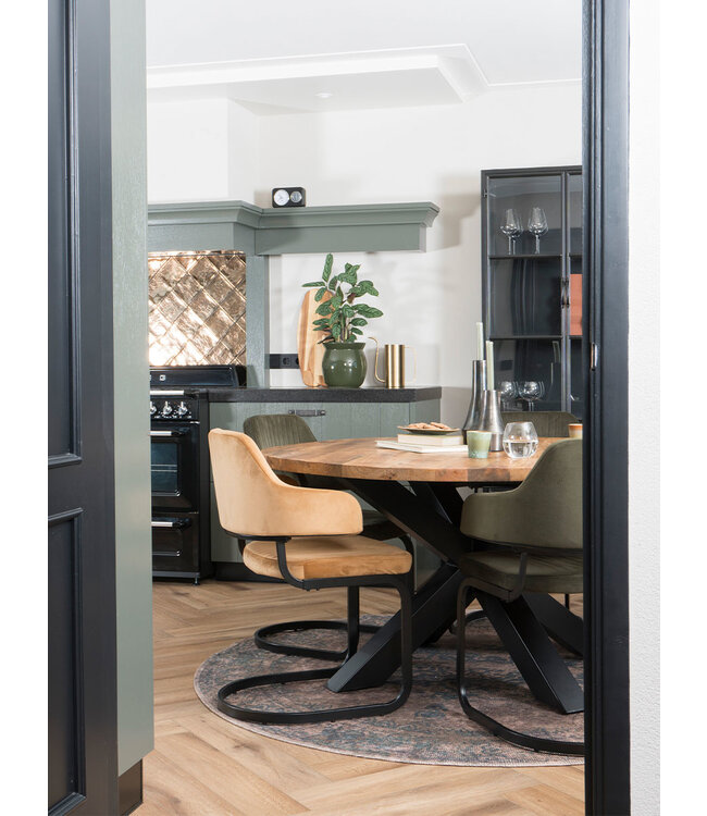 Rootsmann Esszimmerstuhl Tess Samt | Grün