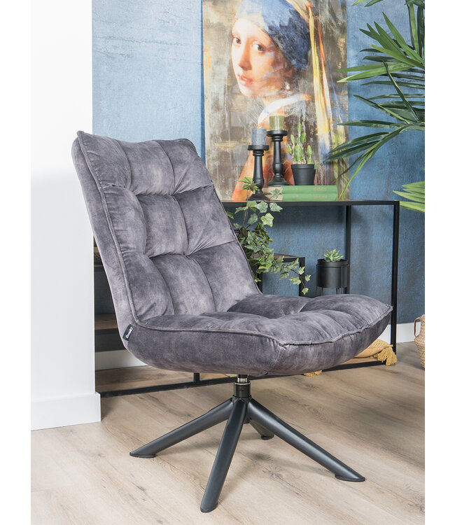 Rootsmann Sessel Rik Adore Samt | Grau
