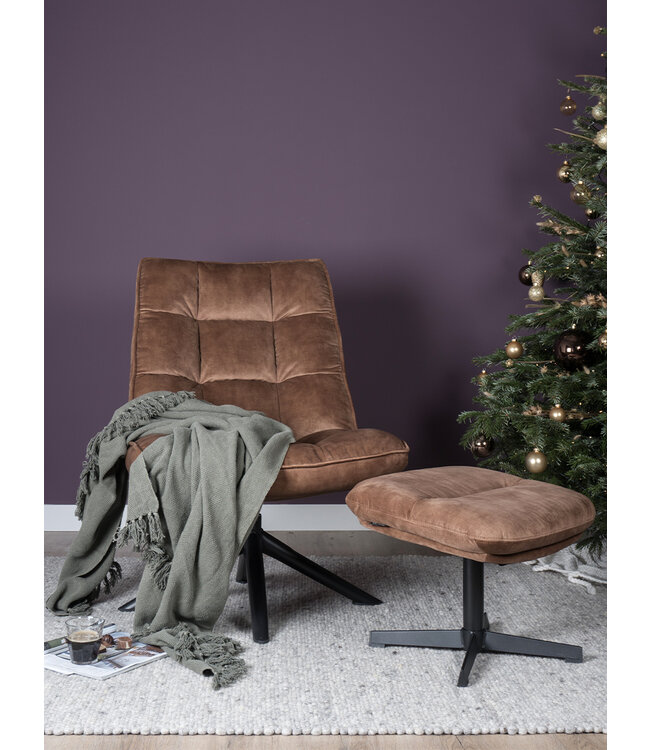 Rootsmann Hocker Rik Adore Samt | Braun