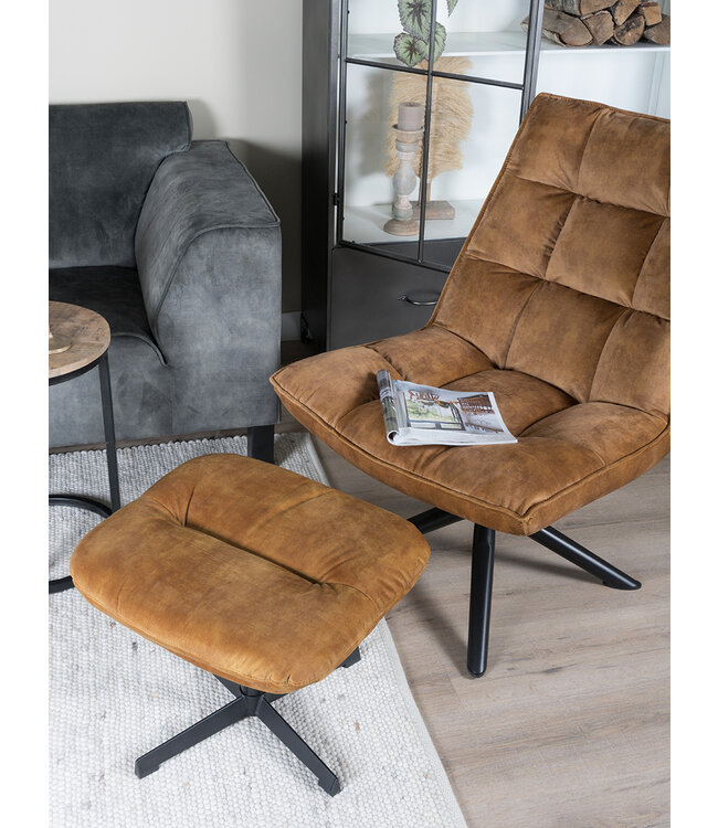 Rootsmann Hocker Rick Adore Samt | Gold