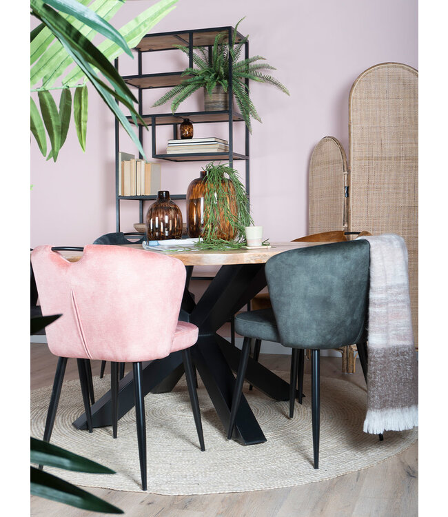 Rootsmann Esszimmerstuhl Anna Samt | Dunkelgrau