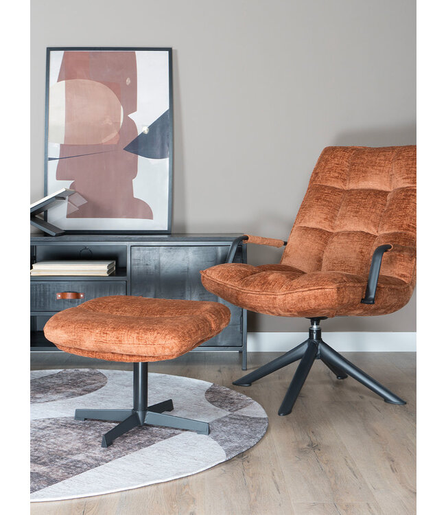 Rootsmann Sessel Rik mit Armlehne Fusion | Rostbraun