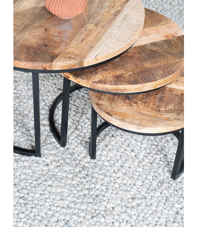 Rootsmann Couchtisch Amber 3er-Set | Braun