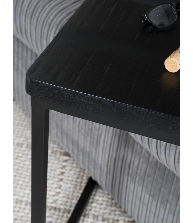 Rootsmann Laptoptisch Quadratisch | Schwarz - Mangoholz & Metall