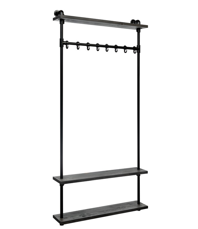 Rootsmann Wandgarderobe Gerüstrohr XL | Schwarz