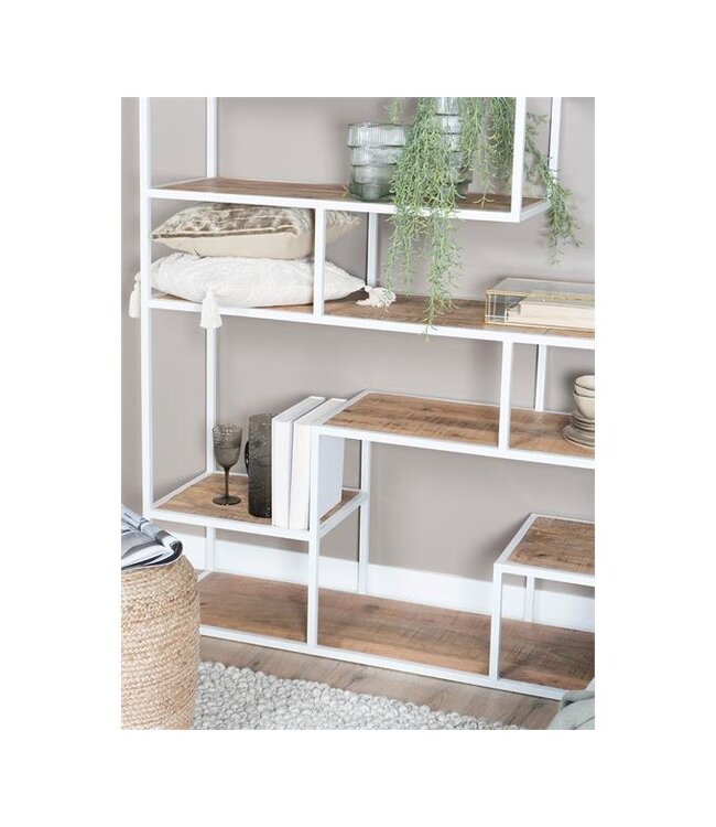 Rootsmann Fächerschrank Moos Holz Hoch | Weiß