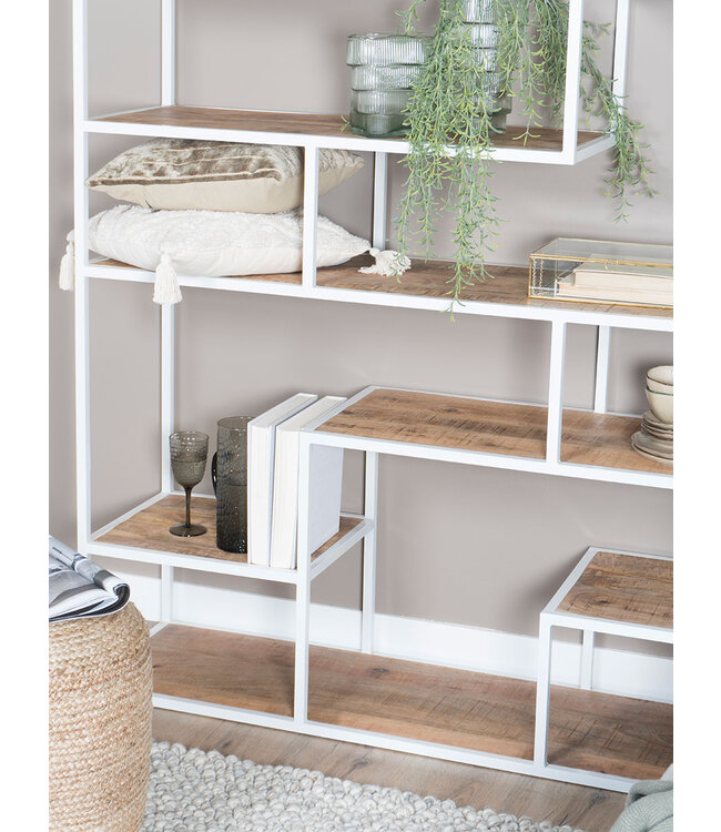 Rootsmann Fächerschrank Moos Holz Hoch | Weiß