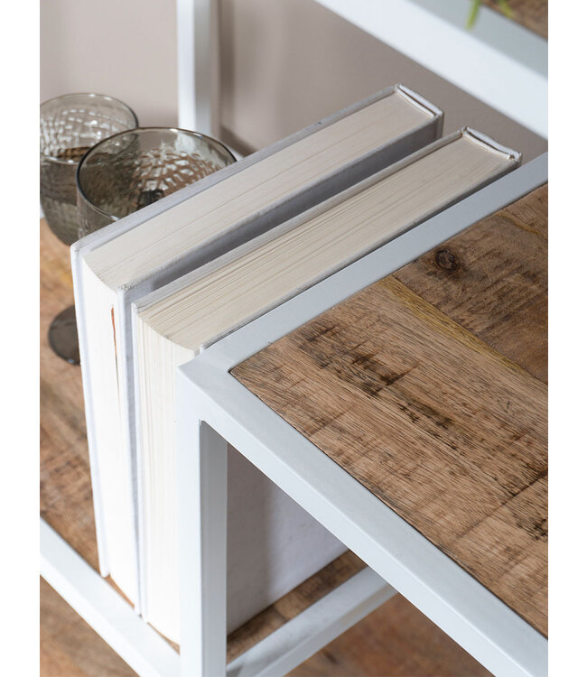 Rootsmann Fächerschrank Moos Holz Hoch | Weiß