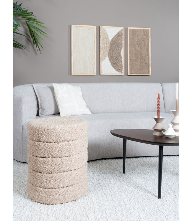 Rootsmann Sitzhocker Rosa Beige 53 x ø43 cm