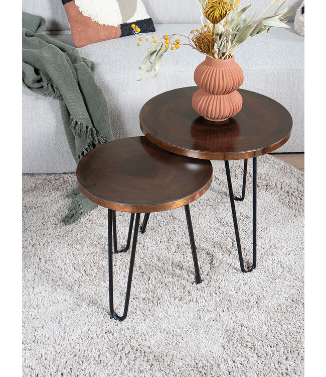 Rootsmann Couchtisch Set von 2 Palma - Copper