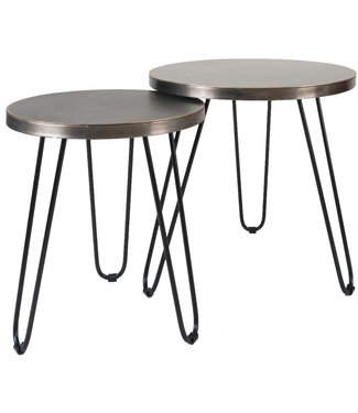 Rootsmann Couchtisch Set von 2 Palma - Nickel