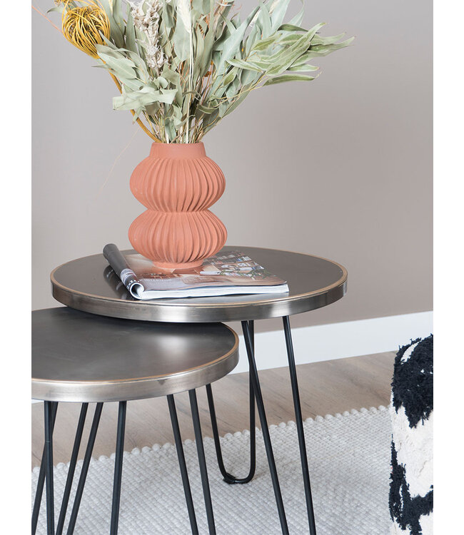 Rootsmann Couchtisch Set von 2 Palma - Nickel