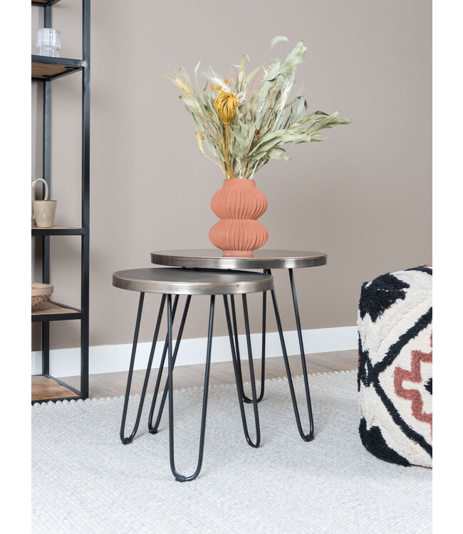 Rootsmann Couchtisch Palma - 49 x 49 cm - Nickel