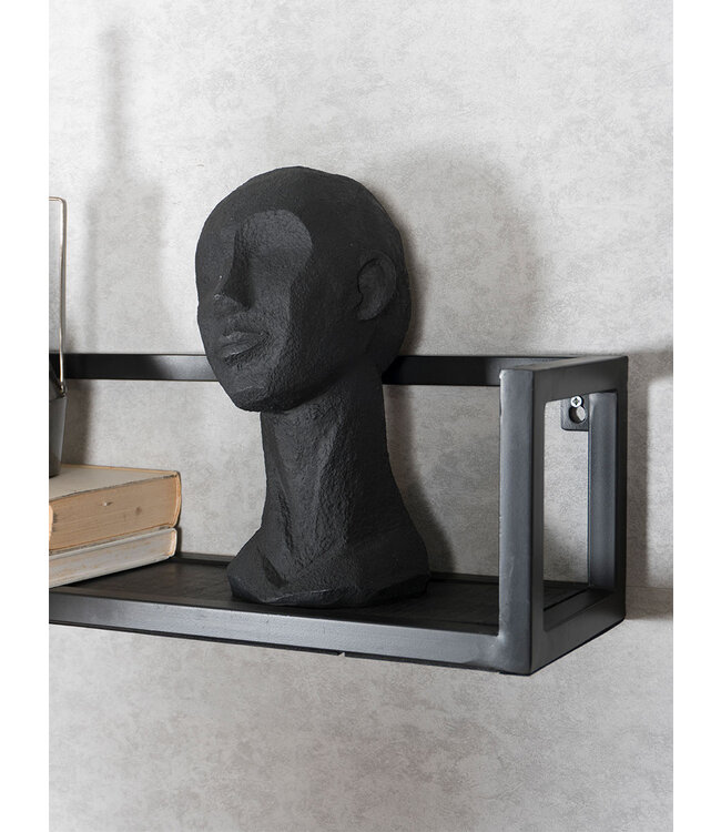 Rootsmann Wandregal Vintage Schwarz Mango Holz 140 cm