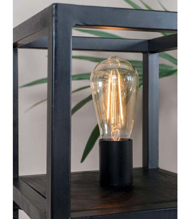 Rootsmann Tischlampe Vintage Schwarz Mangoholz